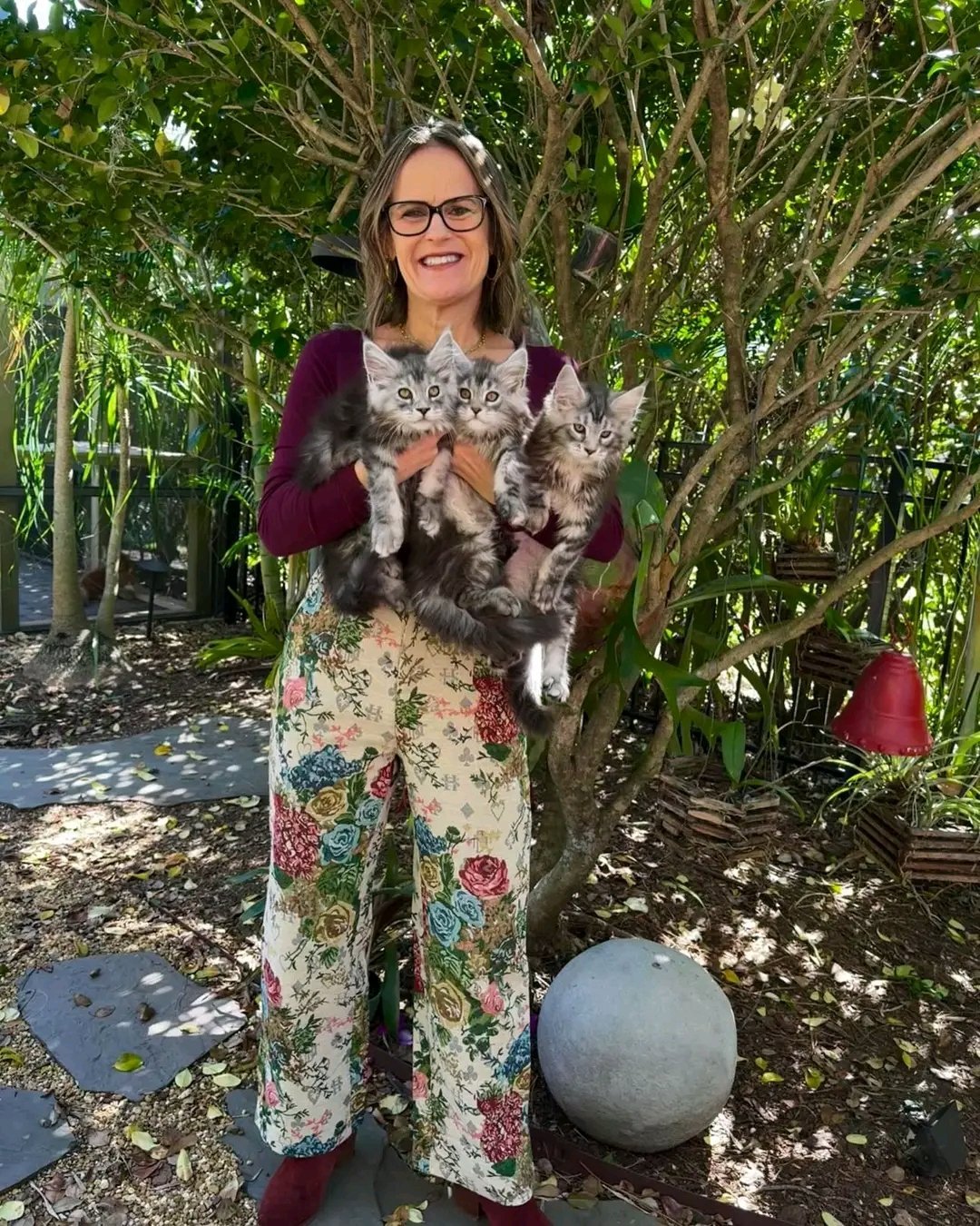 Jane with Maine Coon